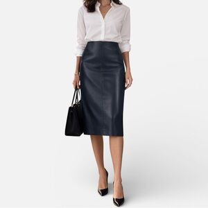 Zara Blue Leather Skirt